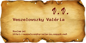 Veszelovszky Valéria névjegykártya